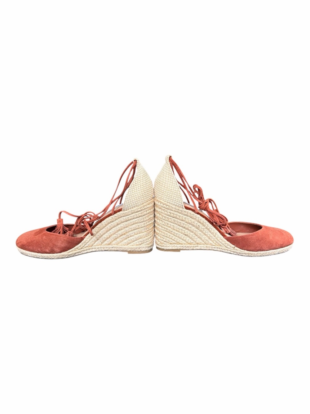 Steve Madden Bestow Coral Lace-Up Espadrille Wedge Heels Size 9.5 - Picture 5 of 12